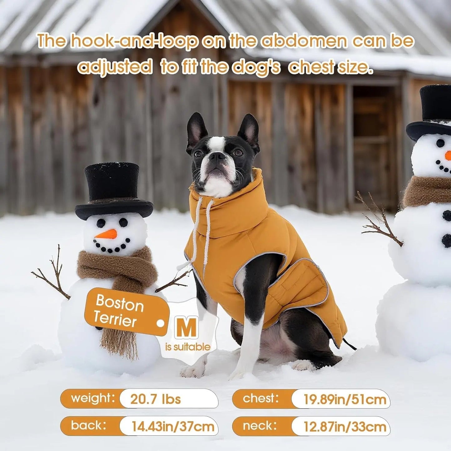 Puffer Waterproof Dog Jacket – Warm Winter Coat XS–3XL, Reflective & Adjustable
