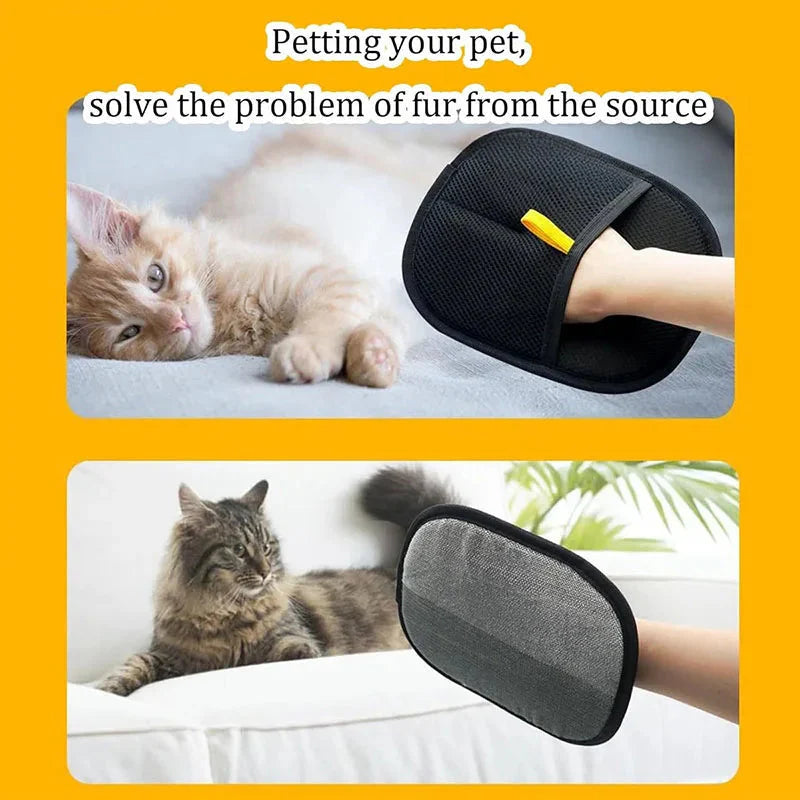 Reusable Pet Hair Removal Gloves Double-Sided Grooming