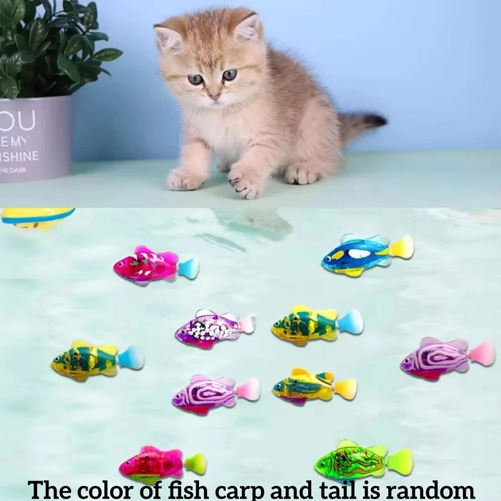 Cat Toys LED Inductive Interactive Swimming Robot Fish Toy Glowing