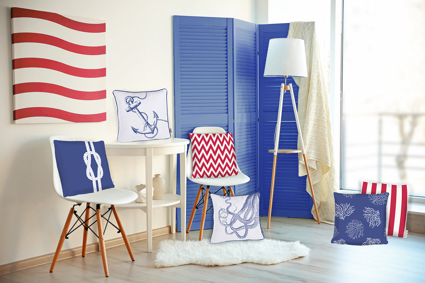 Nautica Octopus Anchor Square 18" Throw Pillow Cover & Insert (Set of 2)