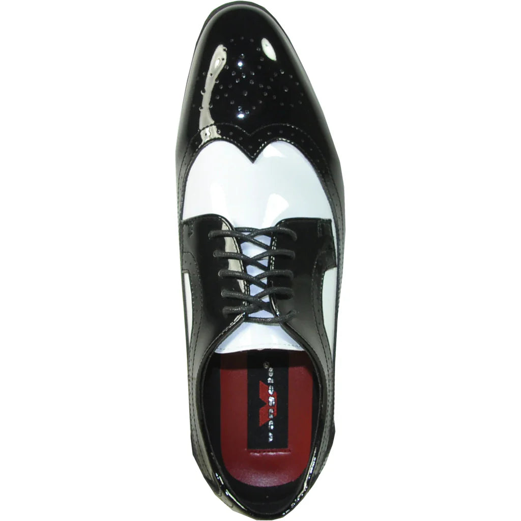"Telford" Black and White Vangelo Tuxedo Shoes
