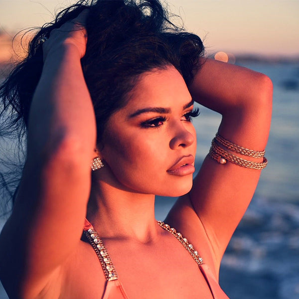 The LADY OF THE SKY Pearl Braided Arm Band