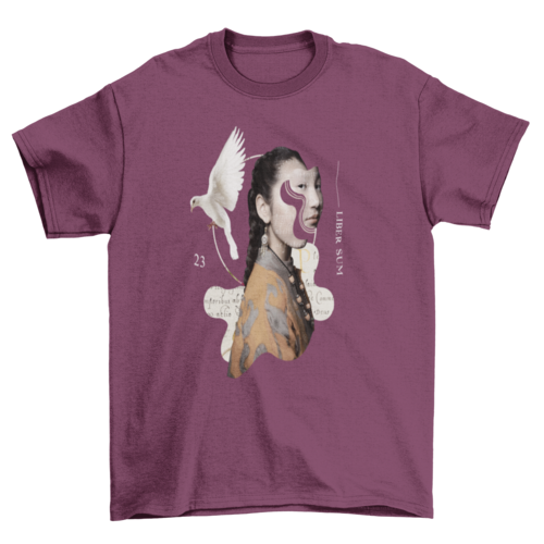 Freedom woman dove collage t-shirt