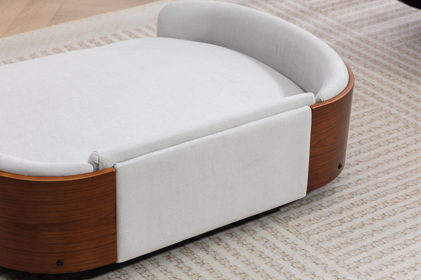 Scandinavian Style Elevated Dog Bed Pet Sofa with Solid Wood Legs and