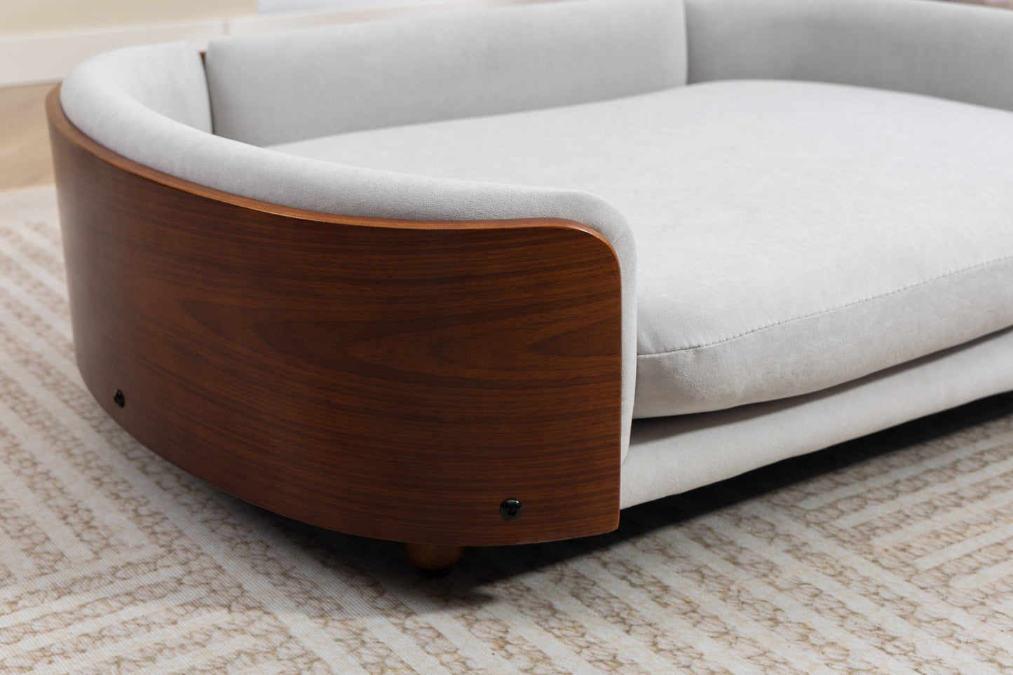 Scandinavian Style Elevated Dog Bed Pet Sofa with Solid Wood Legs and