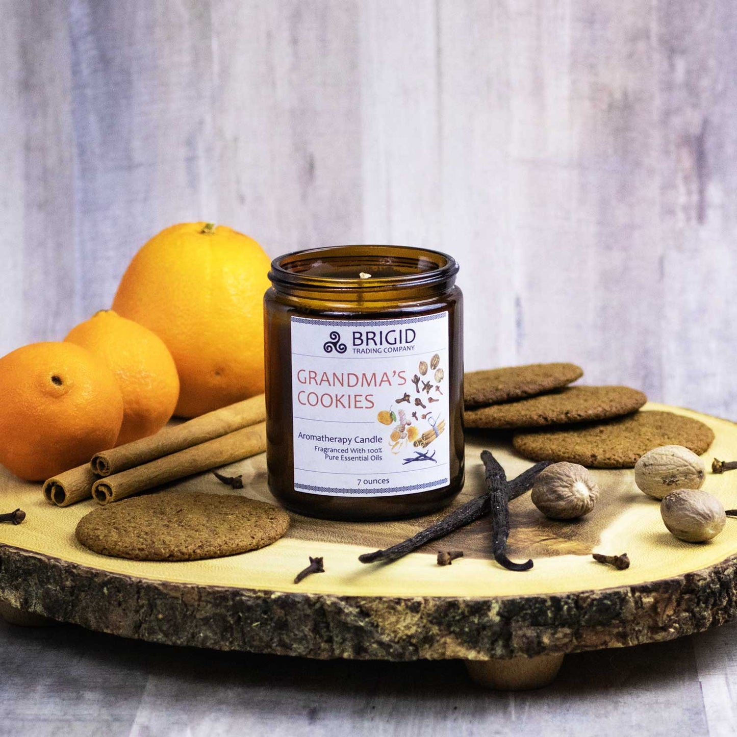 Grandma's Cookies Soy Wax Candle - Cinnamon, Clove, Nutmeg, Ginger, Vanilla, and Citrus