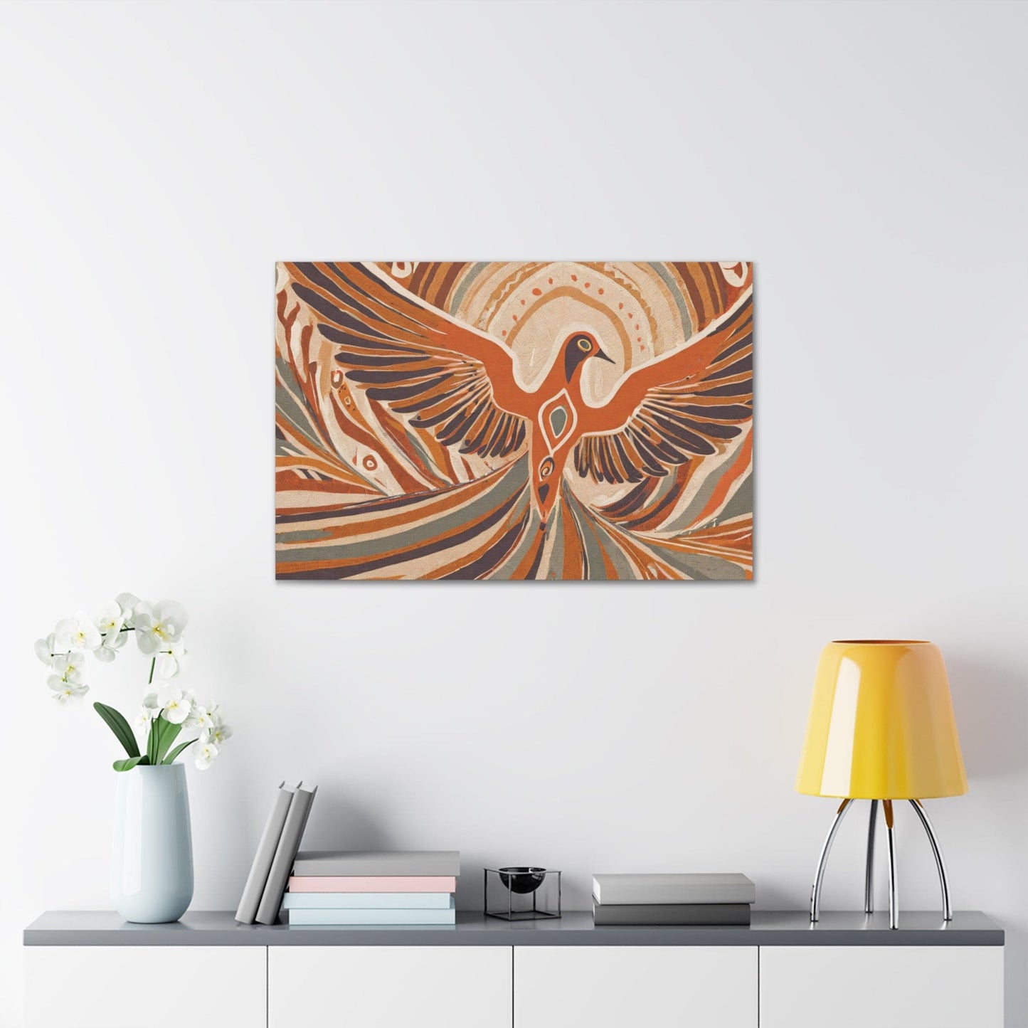 Canvas Wall Art Decor - Dove Art Rust Brown