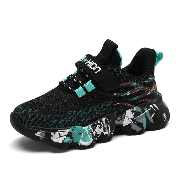 Children's sports shoes boys' mesh breathable soft soled running shoes