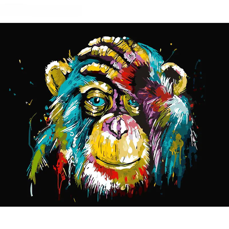 Digital Oil Painting of a Monkey