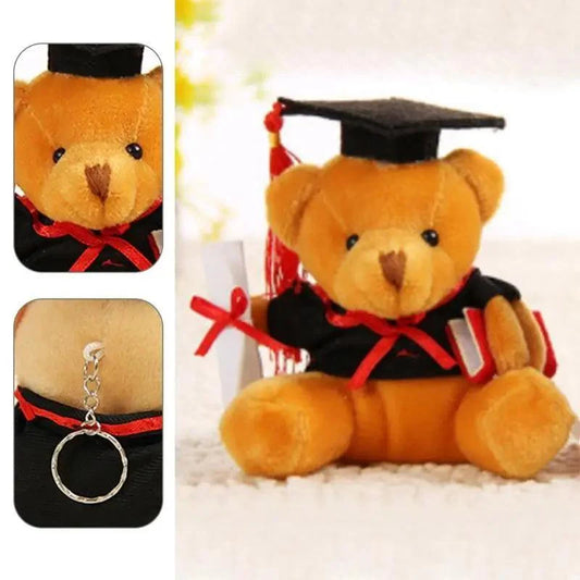 Cute And Charming 9cm Lovely Bear Plush Doll with Graduation Outfit, Realistic Stuffed Baby Doll Teddy Plush Toy for Children and Adult Gift