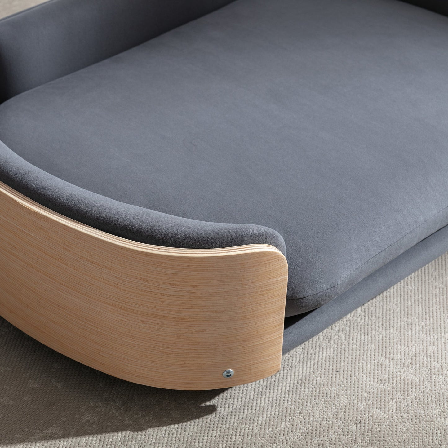 Scandinavian Style Elevated Dog Bed Pet Sofa with Solid Wood Legs and