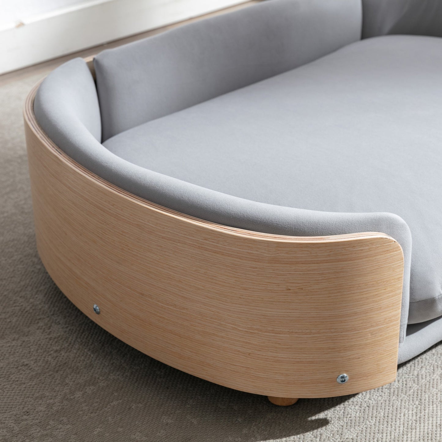 Scandinavian Style Elevated Dog Bed Pet Sofa with Solid Wood Legs and