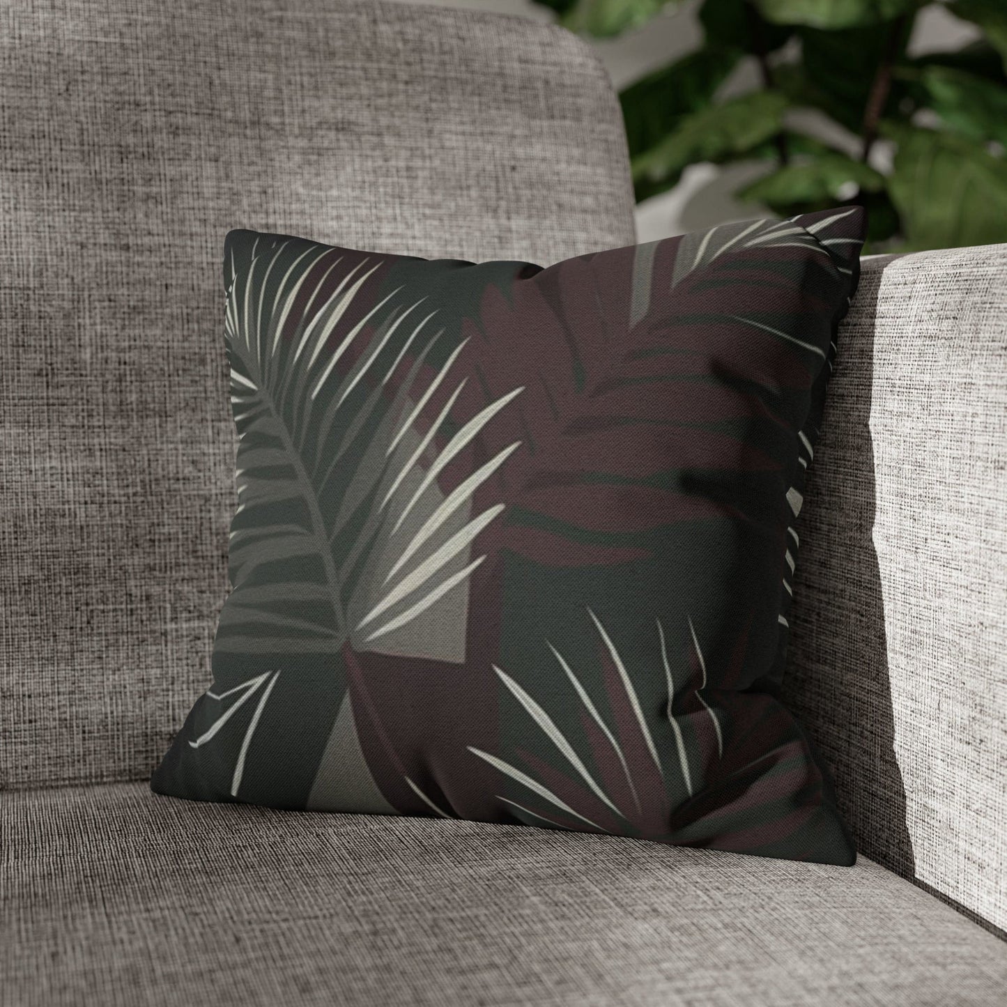Decorative Throw Pillow Cover - Palm Tree Leaves