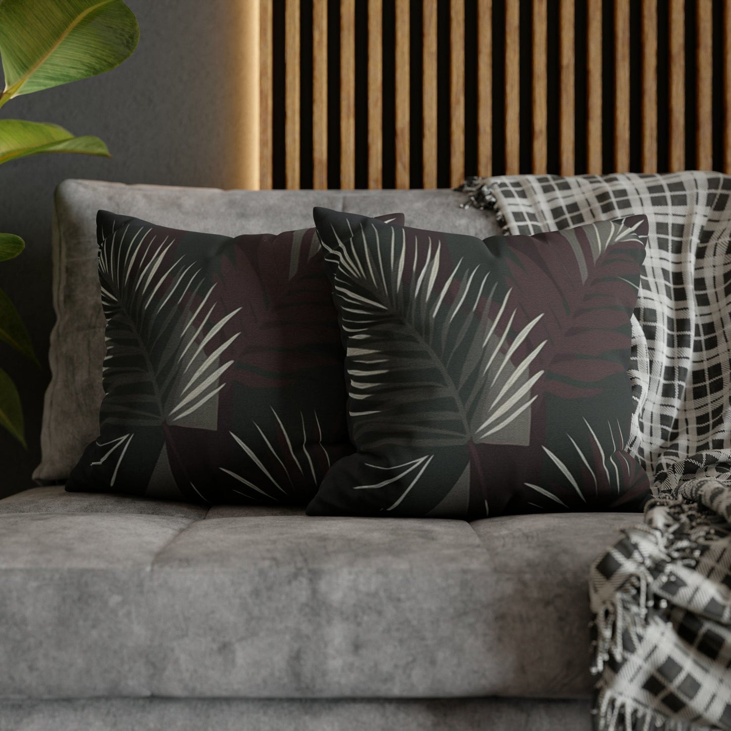 Decorative Throw Pillow Cover - Palm Tree Leaves