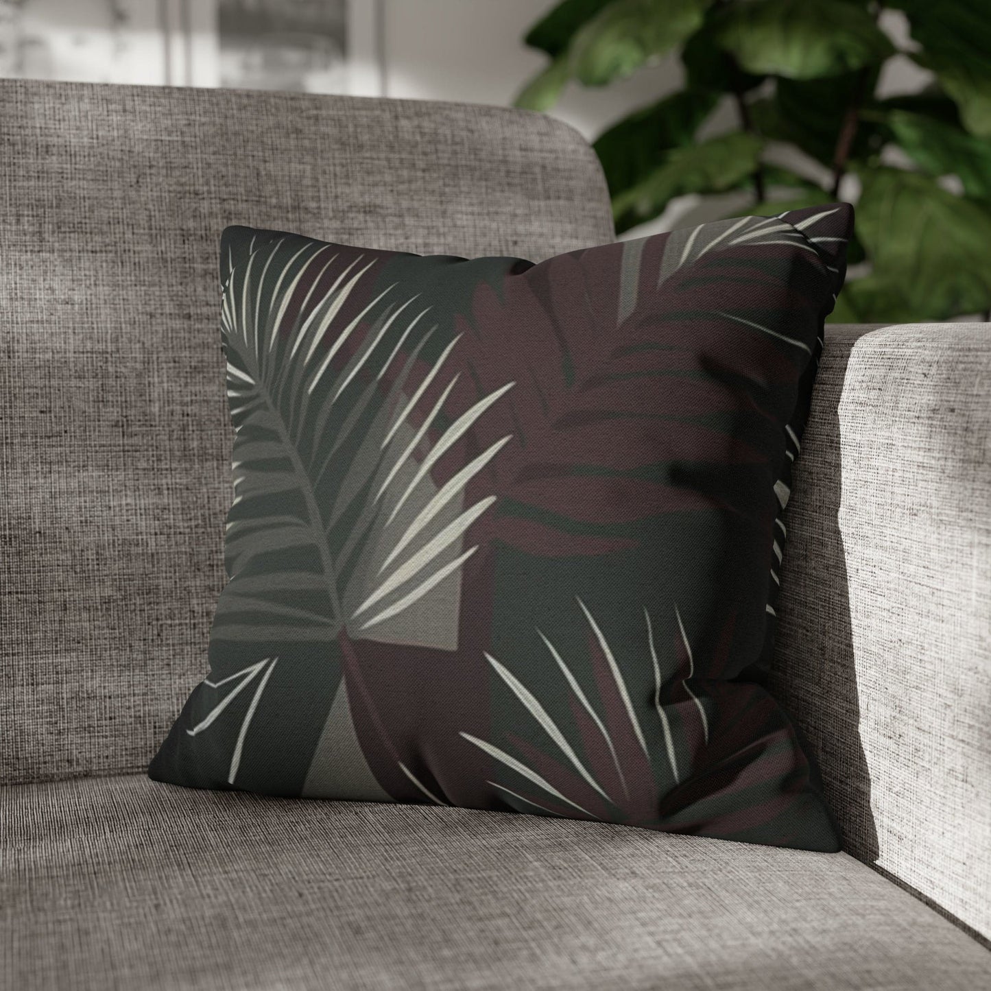 Decorative Throw Pillow Cover - Palm Tree Leaves