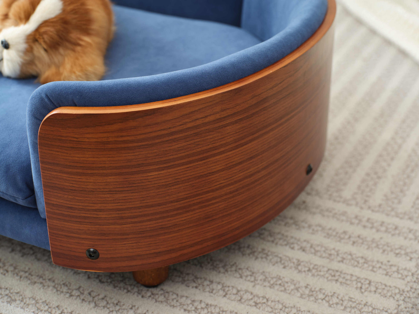Scandinavian Style Elevated Dog Bed Pet Sofa with Solid Wood Legs and