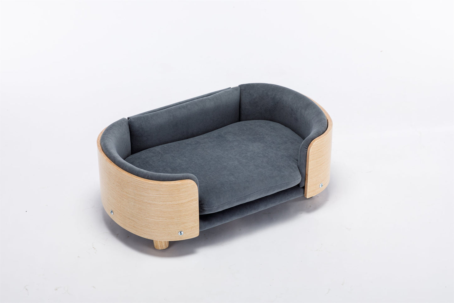 Scandinavian Style Elevated Dog Bed Pet Sofa with Solid Wood Legs and