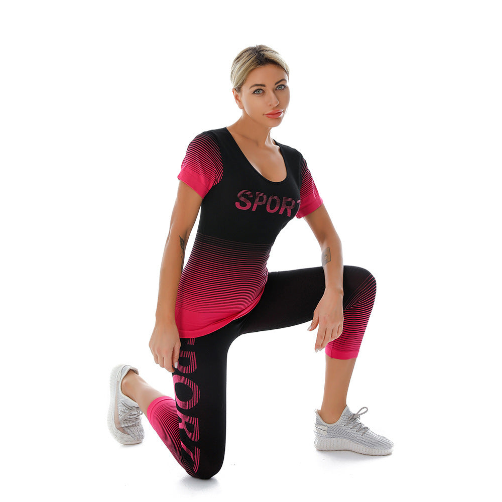 High Stretch Plus Size Short Sleeve Cropped Pants