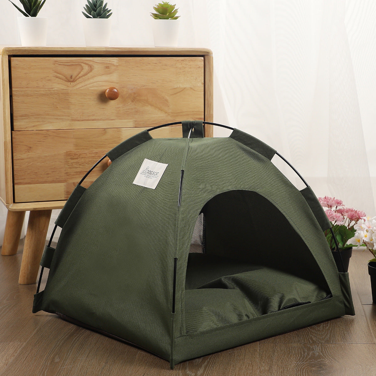 Cat Tent Cooling Mat  Dog House Pet Sofa Camping Dog Bed With Cushion