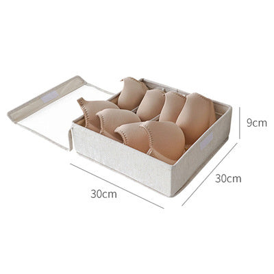 Household Multi-grid Folding Fabric Underwear Storage Box