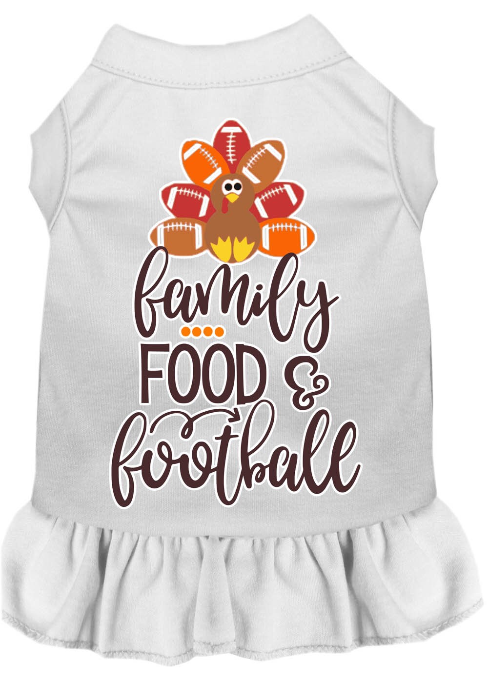 Pet Dog and Cat Dress Screen Printed, "Family, Food & Football" - cavamart.com