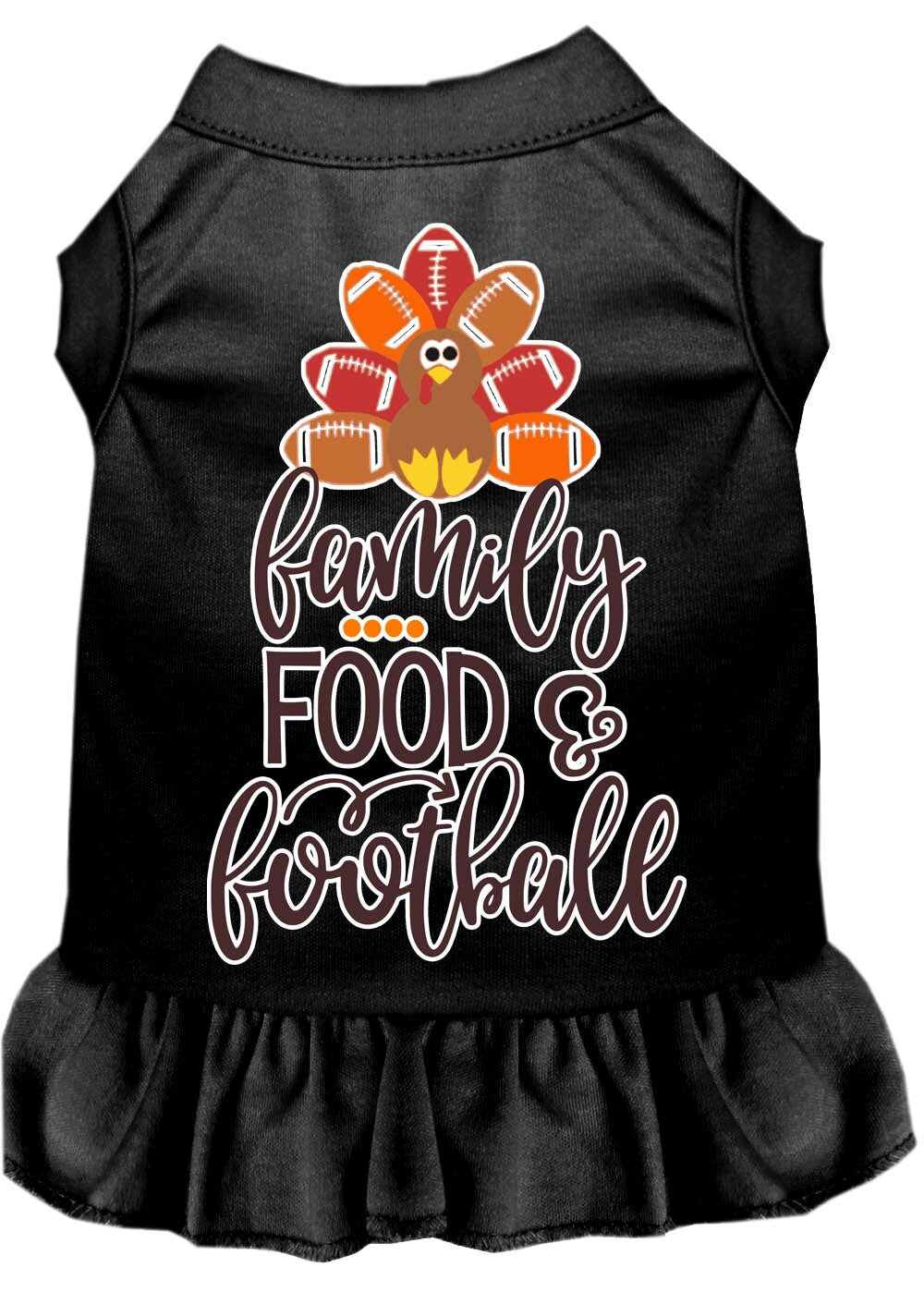 Pet Dog and Cat Dress Screen Printed, "Family, Food & Football" - cavamart.com