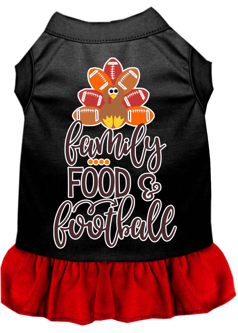 Pet Dog and Cat Dress Screen Printed, "Family, Food & Football" - cavamart.com