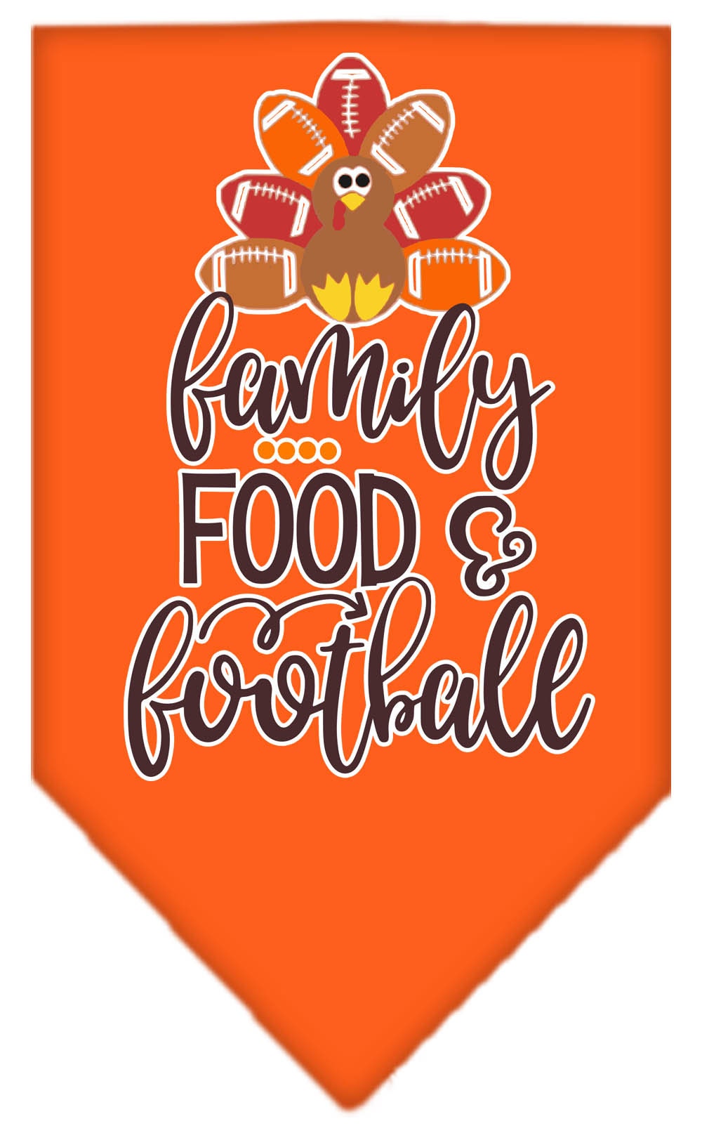 Pet and Dog Bandana Screen Printed, "Family, Food, & Football" - cavamart.com