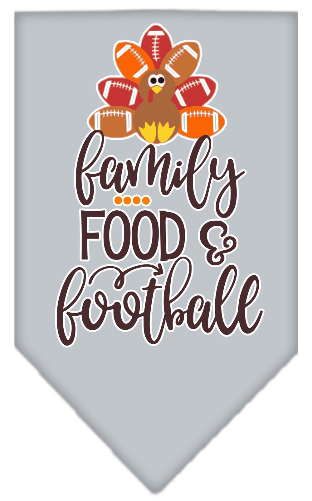 Pet and Dog Bandana Screen Printed, "Family, Food, & Football" - cavamart.com
