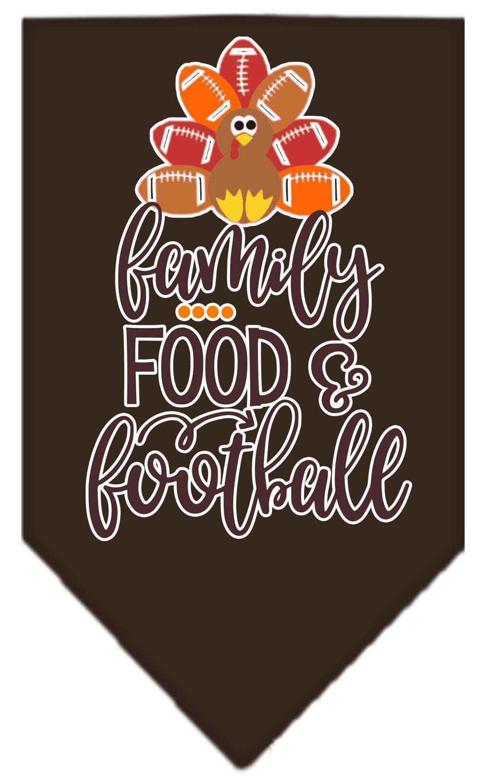 Pet and Dog Bandana Screen Printed, "Family, Food, & Football" - cavamart.com