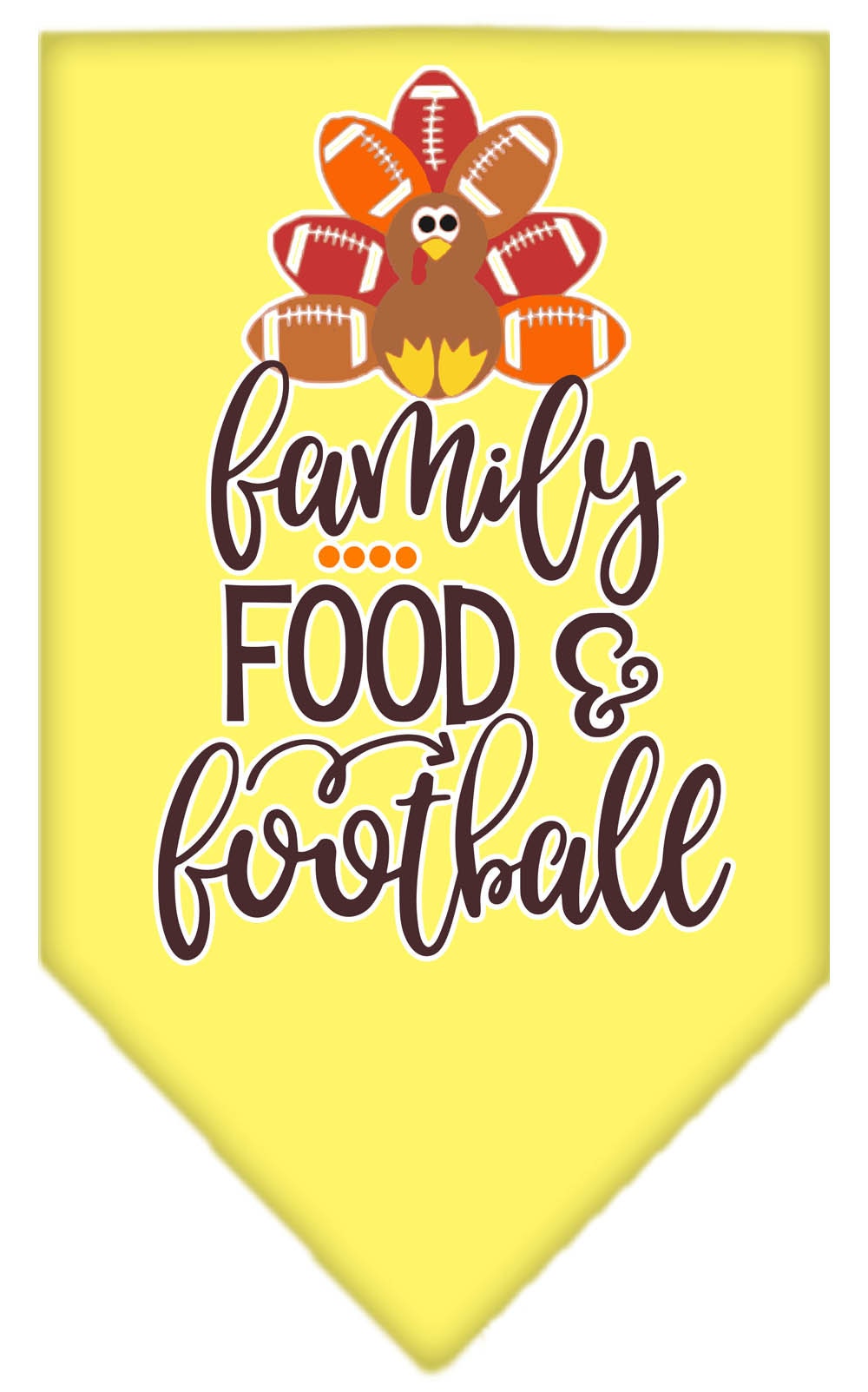 Pet and Dog Bandana Screen Printed, "Family, Food, & Football" - cavamart.com