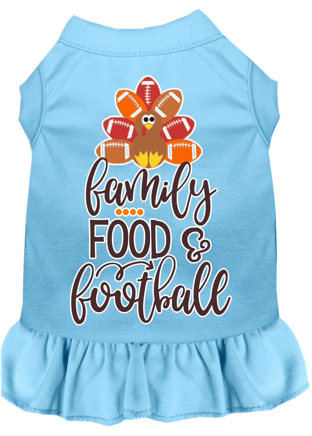 Pet Dog and Cat Dress Screen Printed, "Family, Food & Football" - cavamart.com