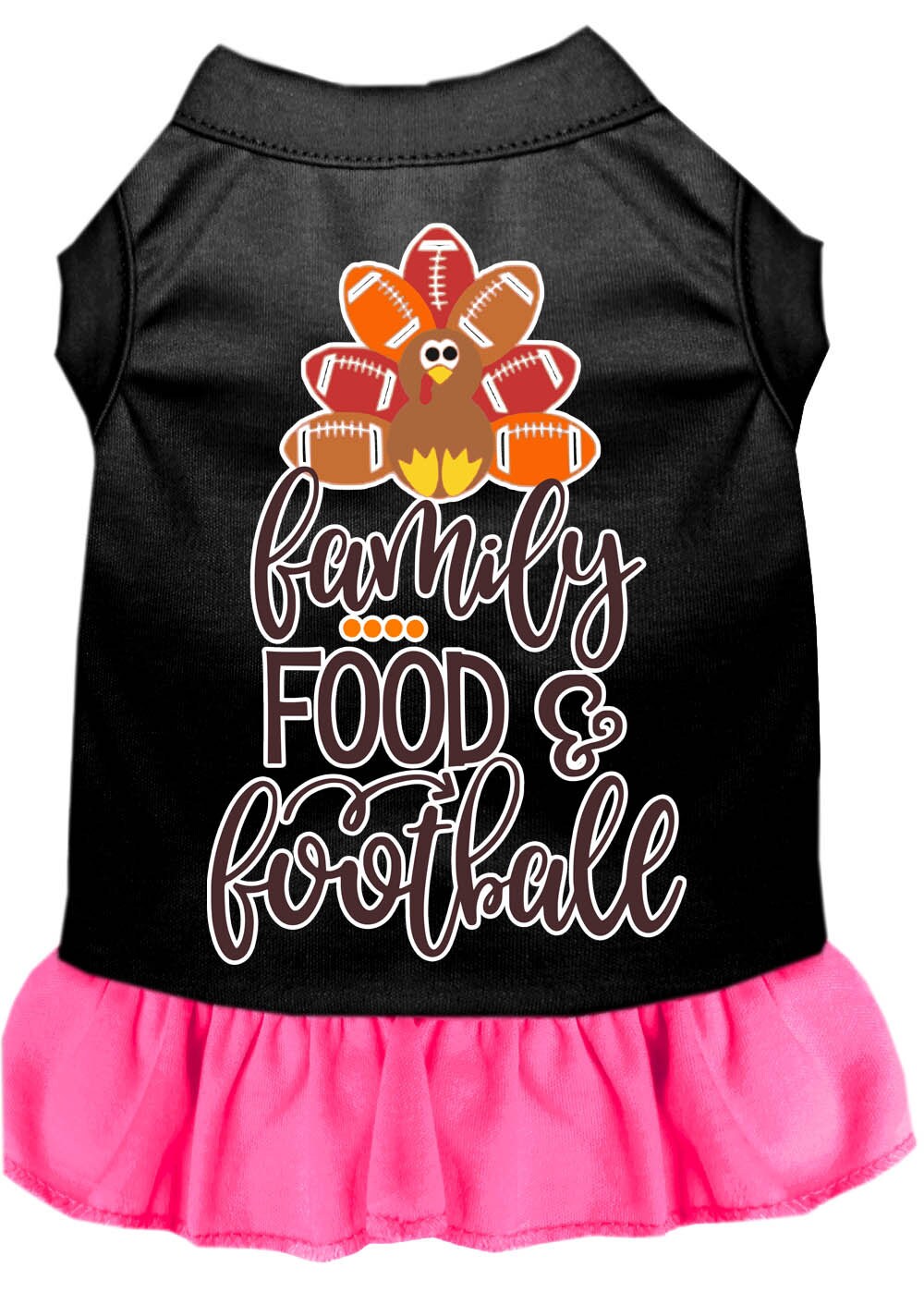 Pet Dog and Cat Dress Screen Printed, "Family, Food & Football" - cavamart.com