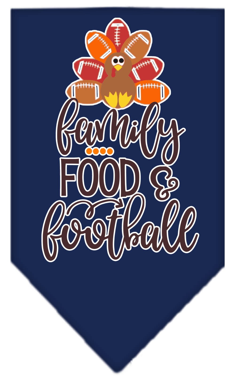 Pet and Dog Bandana Screen Printed, "Family, Food, & Football" - cavamart.com