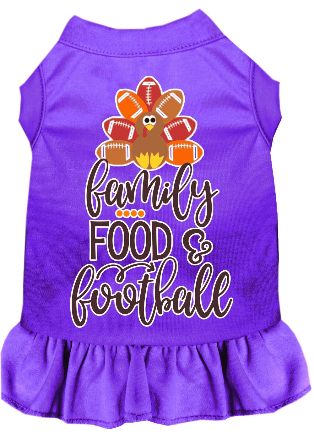 Pet Dog and Cat Dress Screen Printed, "Family, Food & Football" - cavamart.com