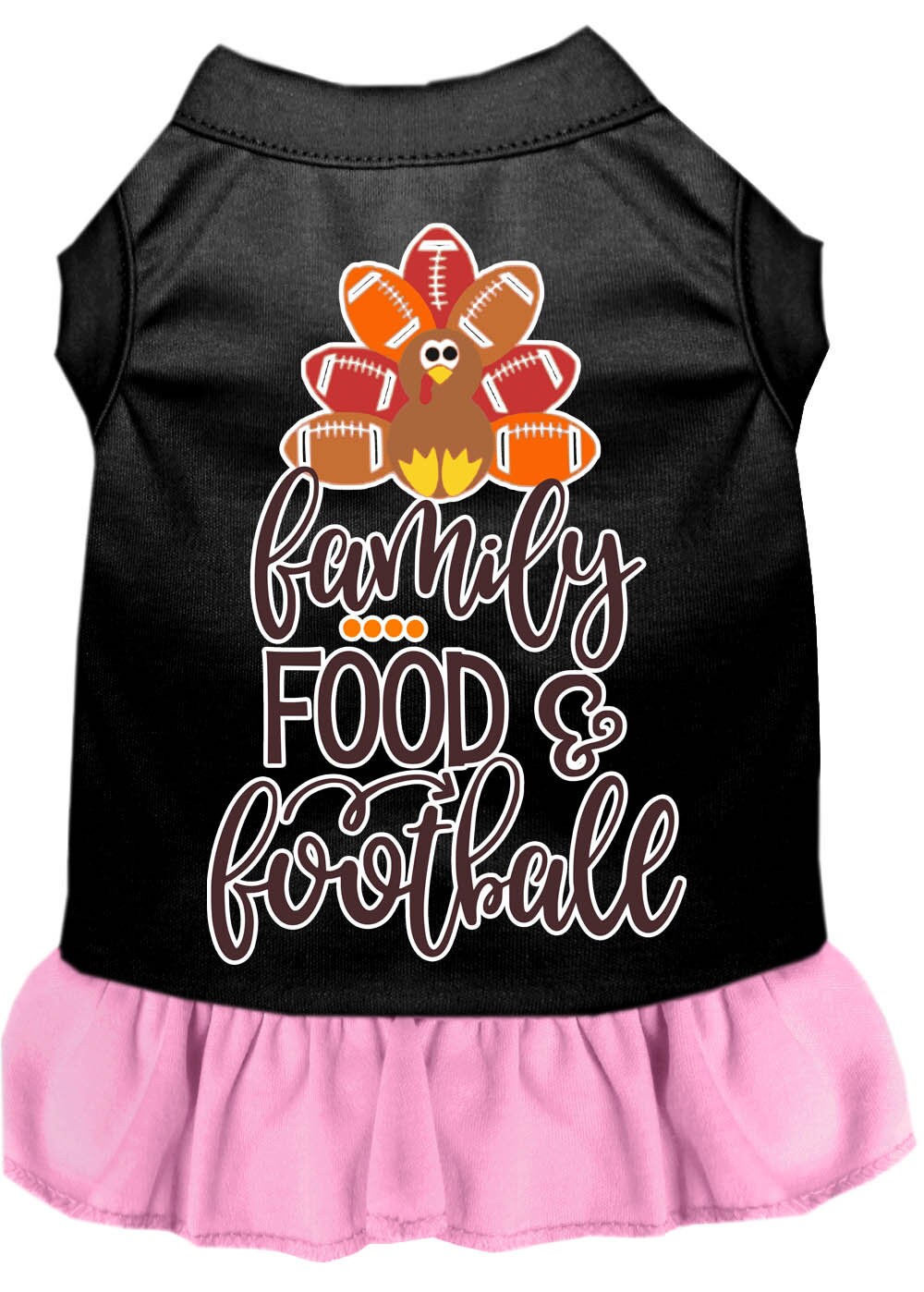 Pet Dog and Cat Dress Screen Printed, "Family, Food & Football" - cavamart.com