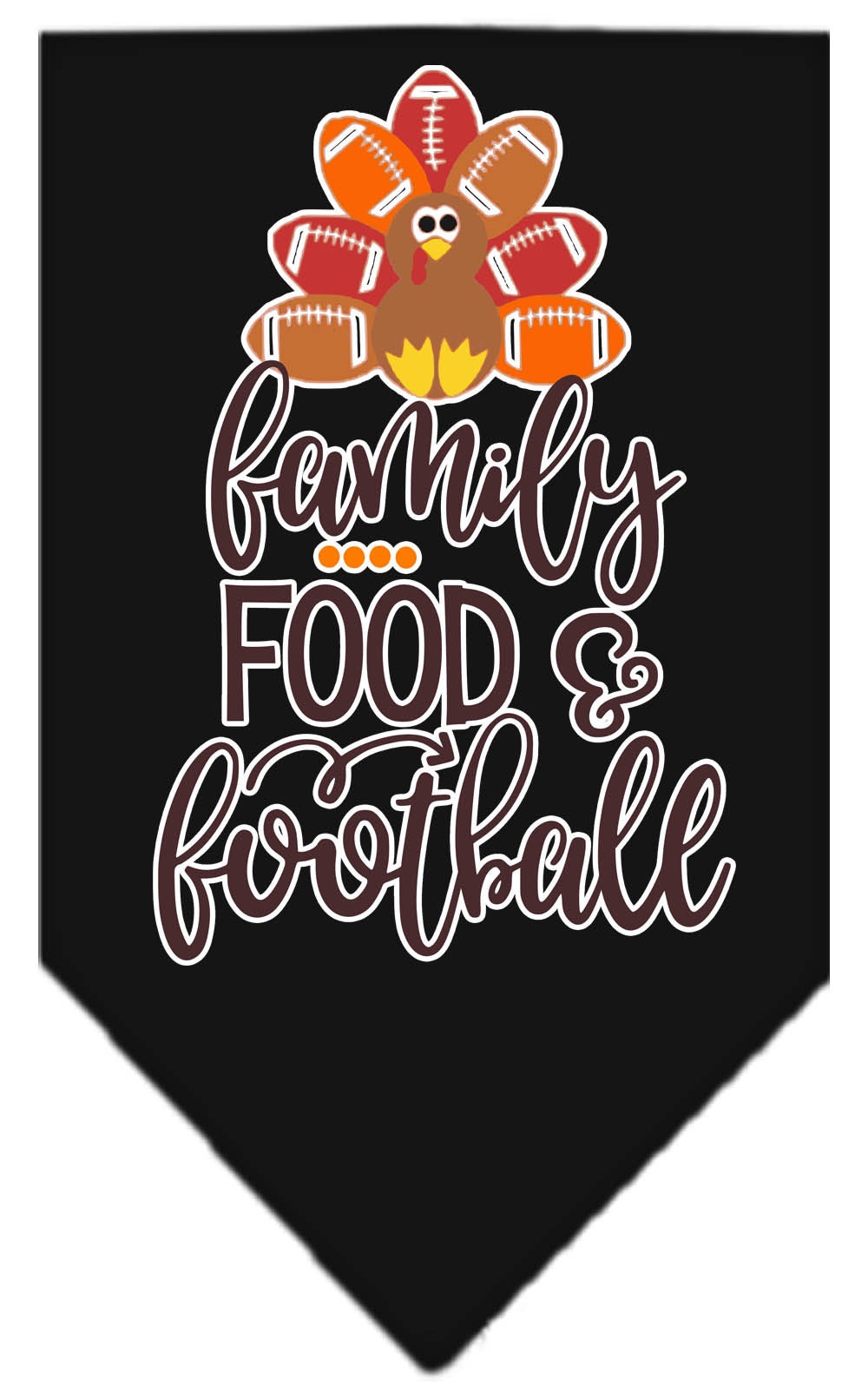 Pet and Dog Bandana Screen Printed, "Family, Food, & Football" - cavamart.com