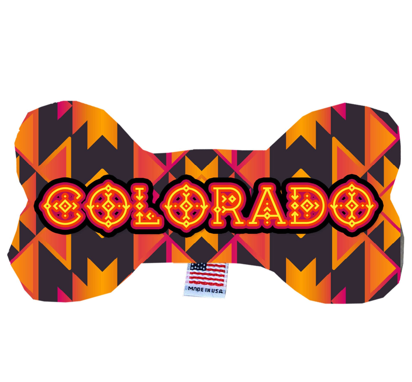 Pet & Dog Plush Bone Toys, "Colorado Desert" (Set 2 of 2 Colorado State Toy Options, available in different pattern options!)