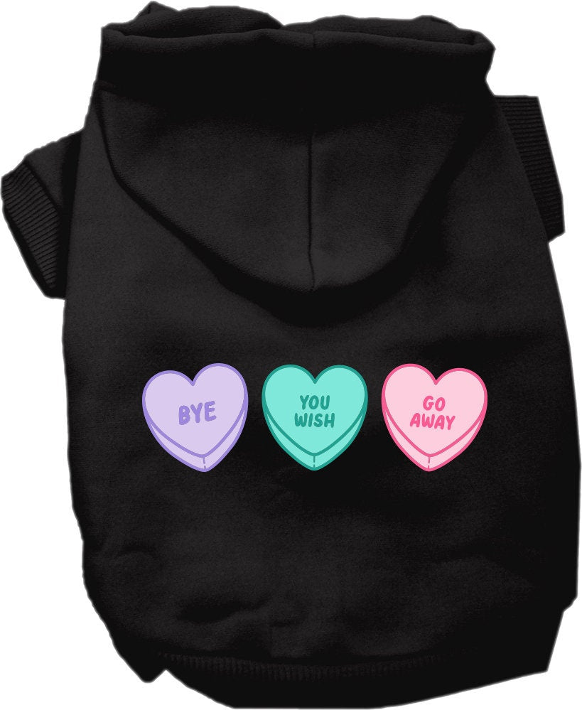 Pet Dog & Cat Screen Printed Hoodie "Anti Valentines Hearts"
