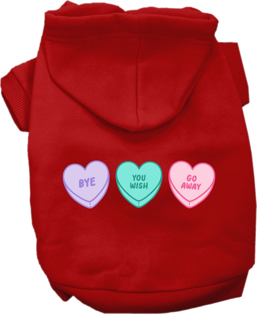 Pet Dog & Cat Screen Printed Hoodie "Anti Valentines Hearts"