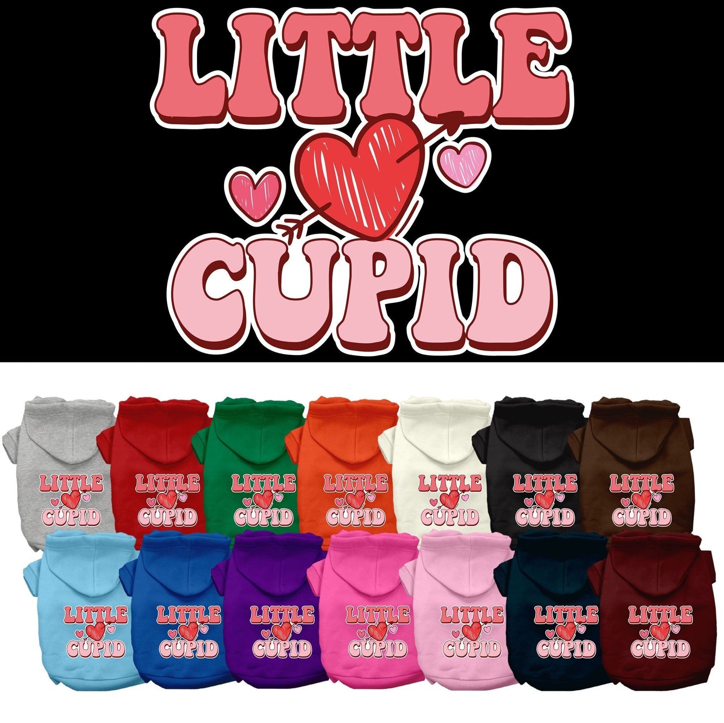 Pet Dog & Cat Screen Printed Hoodie "Little Cupid"