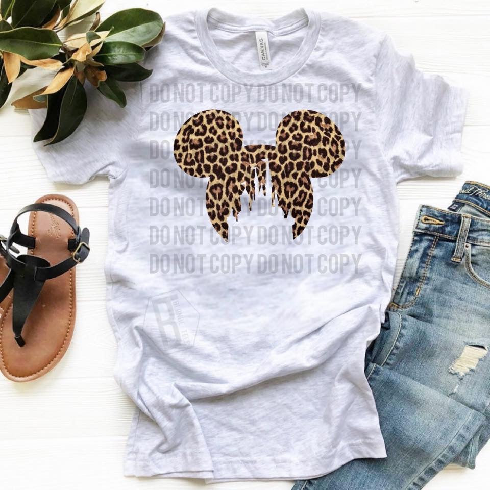 Disney Castle Mickey w/ Leopard - Ash Grey