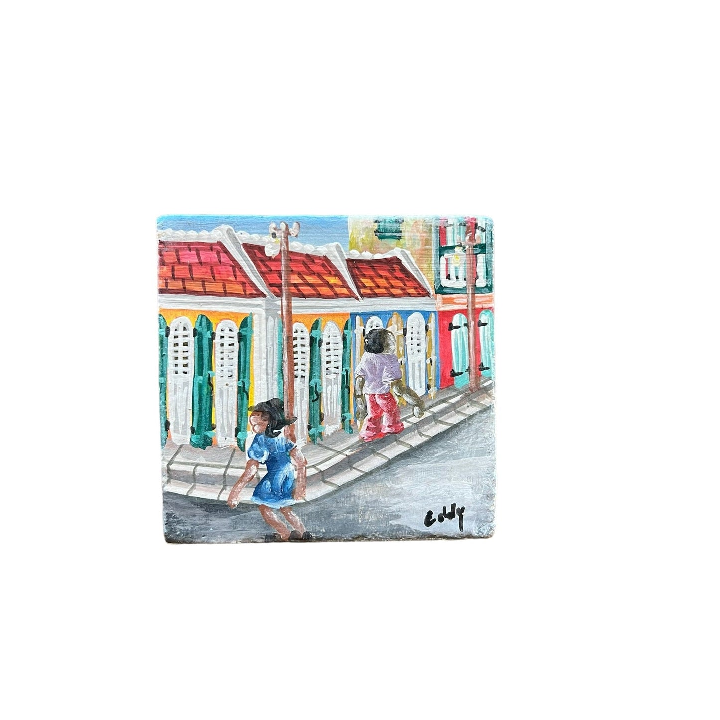 Eddy André Tiny Painting On Plaster #11