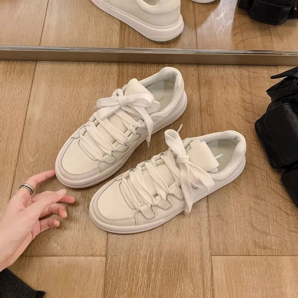 Lace Up Round Toe Sneakers