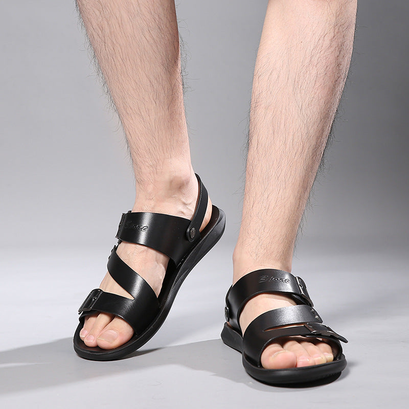 Large size sandals for men beach shoes for men cool slippers for men one shoe dual-use men's sandals
