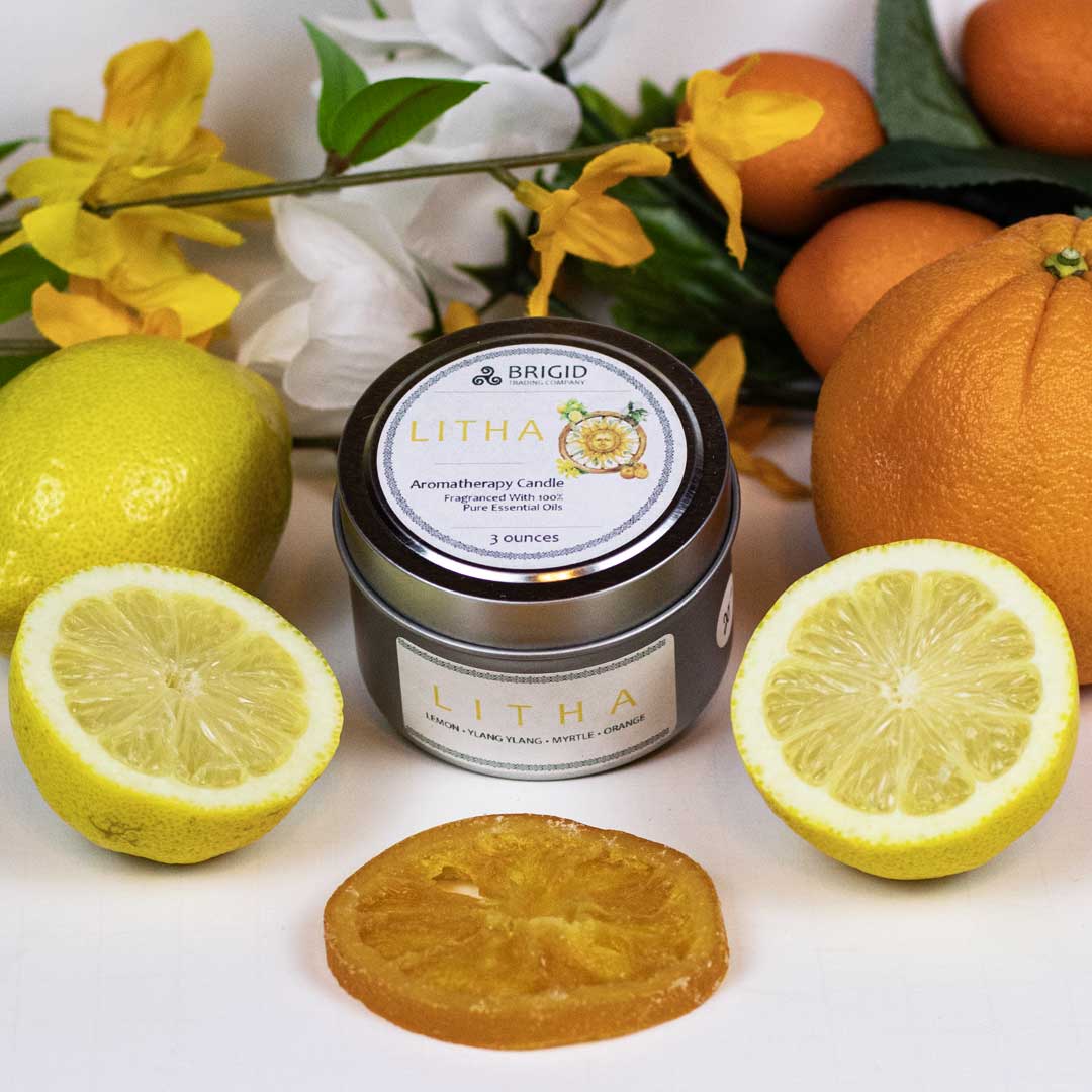 Litha Soy Wax Candle – Lemon & Orange Natural Candle for the Summer Solstice