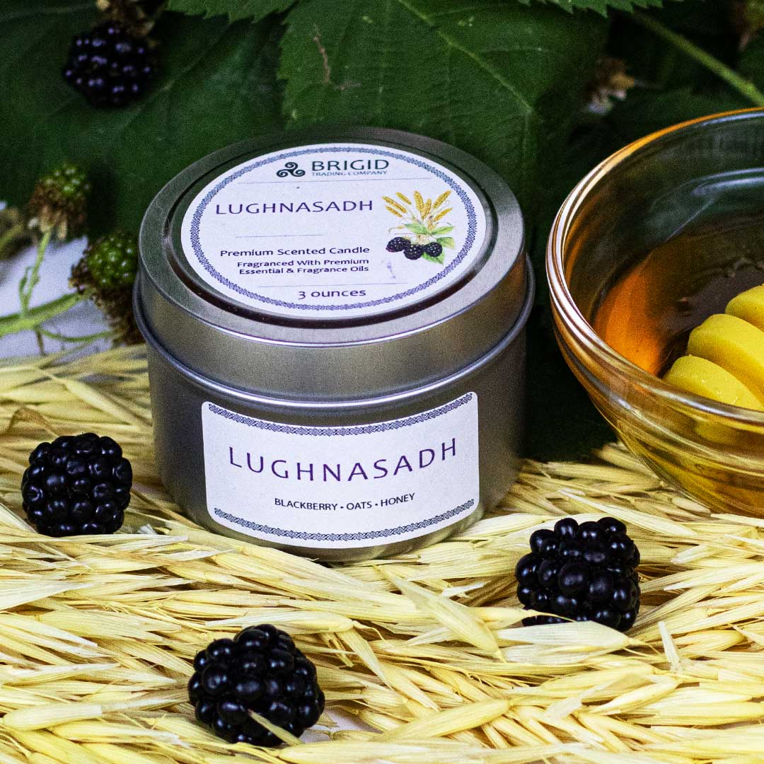 Lughnasadh Soy Wax Candle – Blackberry, Oats & Honey Natural Candle for Lammas