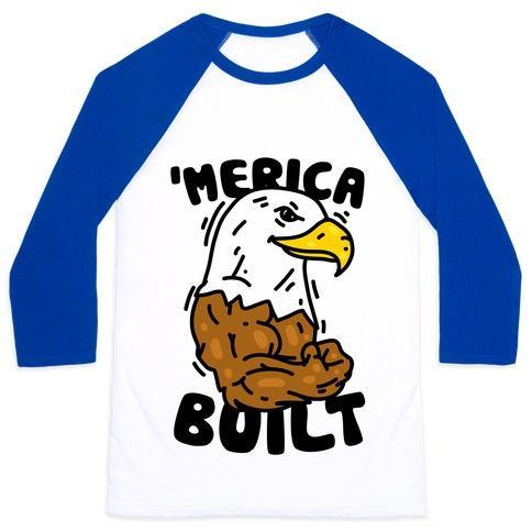 'MERICA BUILT UNISEX CLASSIC BASEBALL TEE