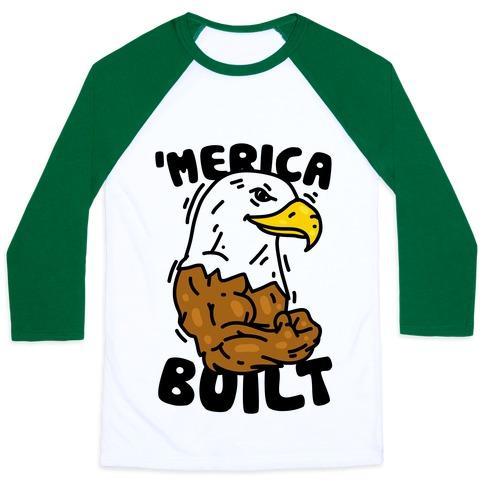 'MERICA BUILT UNISEX CLASSIC BASEBALL TEE