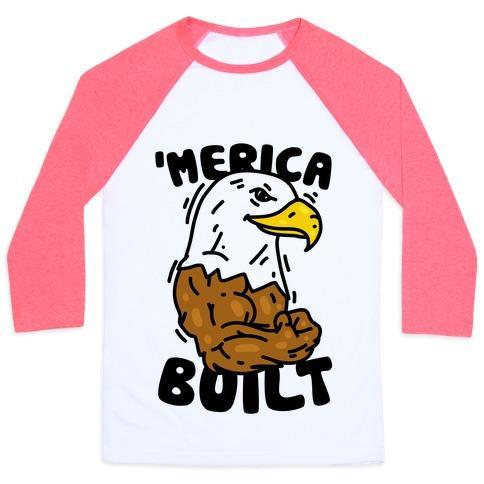 'MERICA BUILT UNISEX CLASSIC BASEBALL TEE